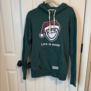 Life Is Good Men's Festive Green Hoodie